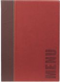 MC-TRA4-WR Contemporary A4 Menu Holder Wine Red 4 Pages
