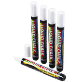 Chisel Liquid Chalk Pen White 5mm (Pack of 5)