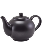 GenWare Porcelain Matt Black Teapot 450ml/15.75oz (Pack of 6)