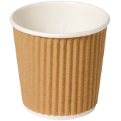 Recyclable Paper Cup Ripple Walled Kraft 118ml/4oz (Pack of 500)
