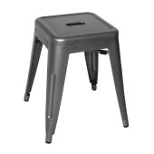 Bolero Bistro Steel Low Stool Gun Metal Grey (Pack of 4)