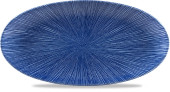 Churchill Studio Prints Agano Blue Oval Chefs Plate 15 x 29.9cm/5.88 x 11.75" (Pack of 12)