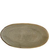 Terra Porcelain Smoke Grey Organic Platter 31cm/12.2" (Pack of 6)