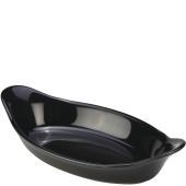 GenWare Stoneware Black Oval Eared Dish 16.5cm (Pack of 6)