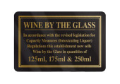 Traditional Bar Notices - Wine By The Glass 125,175,250ml