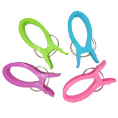 Multicoloured Clips for Cleaning Trolleys / Beach Towel Clips (Pack of 4)