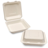 Bagasse Takeaway Container Meal Box 9 Inch White (Pack of 200)