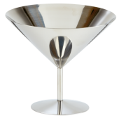 Stainless Steel Presentation Martini Glass Mirror Finish Large 520ml / 17.5oz