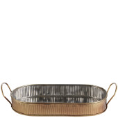 Vintage Steel Serving Platter Antique Brass 34cm/13.4" (Pack of 6)