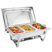 Chafing Dish Gastronorm GN 1/1 9 Litre Stainless Steel & 3x Gastronorm GN 1/3 65mm - Food