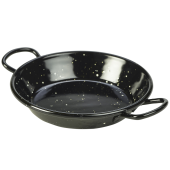 Black Enamel Mini Paella Pan 12cm (Pack of 6)