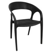 Bolero PP Rattan Wraparound Armchairs Charcoal (Pack of 4)