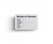 Window Notice With Suckers - Hours Of Opening