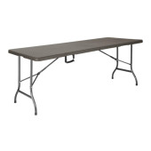 Bolero Rattan Rectangular Centre Folding Table Brown 6ft