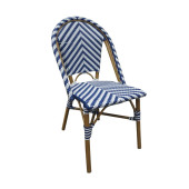 Bolero Parisian Style Rattan Side Chair Blue (Pack of 2)