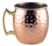 Copper Barrel Mug Gold Handle Hammered 400ml / 14oz