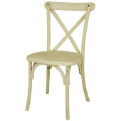 Bolero Manhattan Cross Back Resin Chairs Natural (Pack of 4)