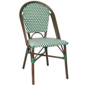 Bolero Parisian Style PE Rattan Chair Green Dot Mix (Pack of 2)