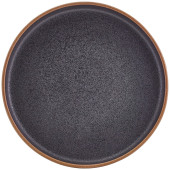 GenWare Kava Black Stoneware Raw Walled Plate 20cm/8" (Pack of 6)