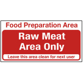 Catering Sign - Raw Meat Area
