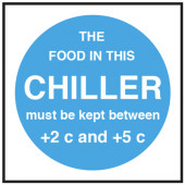 Catering Sign - Keep Chilled Between 2 and 5 Degrees