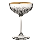 Timeless Vintage Coupe Glasses Gold Rim 270ml/9.5oz (Pack of 4)