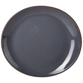 Terra Stoneware Rustic Blue Oval Plate 25 x 22cm (Pack of 6)