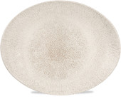 Studio Prints Raku Agate Grey Oval Coupe Plate 31.7x25.5cm