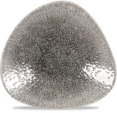 Studio Prints Raku Quartz Black Triangle Shallow Bowl 8.25x 8.25"