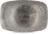 Studio Prints Raku Quartz Black Oblong Platter 13.5x9.1"