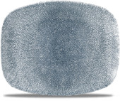 Studio Prints Raku Topaz Blue Oblong Plate 26.1 x 20.2cm