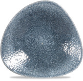 Studio Prints Raku Topaz Blue Triangle Shallow Bowl 8.25x8.25"