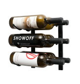 Wall Mounted Wine Rack 6 bottles - Black Metal