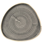 Churchill Stonecast Peppercorn Grey Triangle Walled Chefs Plate