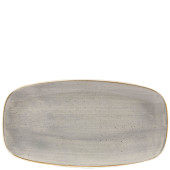 Churchill SPGSXO141 Stonecast Grey Oblong Chefs Plate 13.875x7.375"