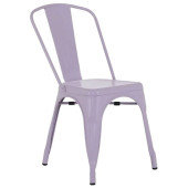 Bolero Bistro Metal Chairs Lilac Pop (Pack of 4)
