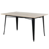 Bolero Bistro Dining Table Mango Wood Top Black 1450mm