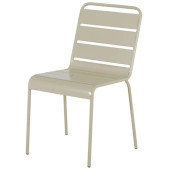 Bolero Amalfi Slatted Steel Side Chairs Taupe (Pack of 4)