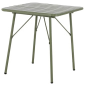 Bolero Amalfi Square Slatted Steel Fold Table Olive Green 700mm