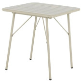 Bolero Amalfi Square Slatted Steel Fold Table Taupe 700mm