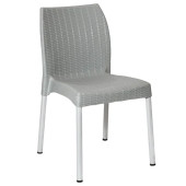 Bolero Elements Polypropylene Rattan Side Chairs Grey (Pack of 4)