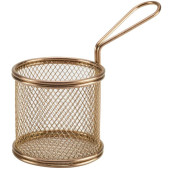 Copper Serving Fry Basket Round 9.3 x 9cm (Pack of 6)