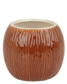 Ceramic Cocktail Coconut Medium Brown Tiki Mug 500ml