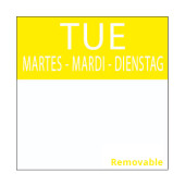 Square Day Dot 25mm Tuesday (Roll of 1000)