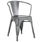 Bolero Bistro Curve Armchairs Gunmetal (Pack of 4)