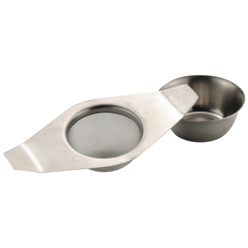 Tea Strainer Double Arm with Drip Bowl