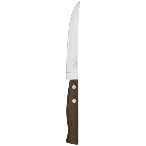 Tramontina Natural Dark Wood Steak Knife Pointed Tip Smooth Edge (Pack of 12)
