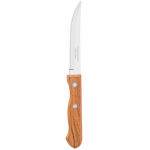 Tramontina Natural Wood Steak Knife Pointed, Serrated 10.3cm (Pack of 12)