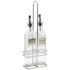 Square Glass Oil & Vinegar With Chrome Stand