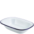 Enamel Pie Dish White with Blue Rim 16cm/6.25” (Pack of 6)